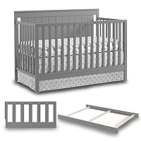 Oxford Baby 3 PC Nursery Set Lazio 4-in-1 Convertible Crib, Dove Gray, GreenGuard Gold Certified Lazio Toddler Guard Rail, Dove Gray and Lazio Full-Size Bed Conversion Kit, Dove Gray