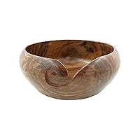 Yarn Bowl Wooden Handmade | Rosewood Crafted Wooden Yarn Bowl | Carved Holes & Drills | Knitting Home Beautiful Crochet Yarn (Plain Yarn Bowl, 7