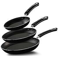 Utopia Kitchen Nonstick Frying Pan Set - 3 Piece Induction Bottom - 8 Inches, 9.5 Inches and 11 Inches - (Black)