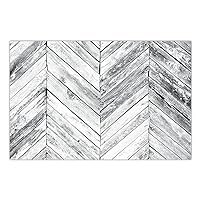 Herringbone Wood Look Paper Printed Placemats Boho Modern Farmhouse Neutral Grey Pattern 17” x 11” Disposable Paper Place Mats 25 Count Minimalist Dinner Table Setting Decor Natural