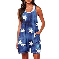Rompers For Women, Jumpsuits Casual Sleeveless Loose Women's Comfy Overalls Pants Shorts Romper, S XXXL