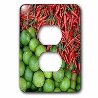 3dRose LSP_226076_6 Vietnam. Limes and Chili Peppers, Dong Ba Market, Thua Thien–Hue 2 Plug Outlet Cover
