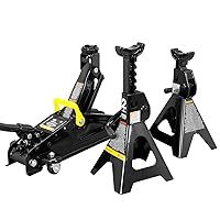 Torin AT82001B Hydraulic Trolley Service/Floor Jack Combo with 2 Jack Stands, 2 Ton (4,000 lb) Capacity, Black