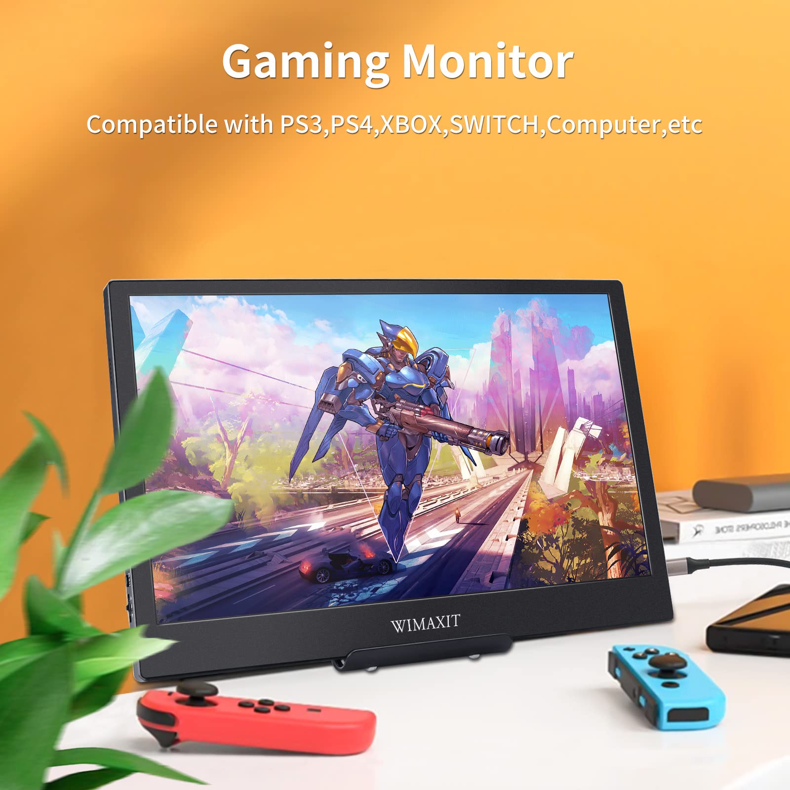 WIMAXIT 12inch Portable Monitor Dual USB Type-C Touchscreen IPS Display with 1366x768 Mini HDMI USB-C Speakers for Laptop PC Computer PS4 Xbox Phone