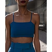 The Drop Women's Blue Sapphire Bralette Top with Smocked Back by @signedblake