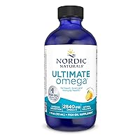Ultimate Omega Liquid, Lemon Flavor - 4 oz - 2840 mg Omega-3 - High-Potency Omega-3 Fish Oil Supplement with EPA & DHA - Promotes Brain & Heart Health - Non-GMO - 24 Servings