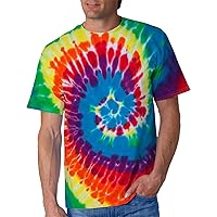 Men's Colorful Print Tee Shirts Short Sleeve 70s 80s Retro Hippie Party Shirts Regular Fit Summer Casual T-Shirt Big and Tall