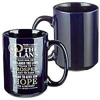 Ceramic Coffee & Tea Mug Large Mug 14 oz Bible Verse Mug for Men, Women, and Graduates: I Know the Plans: Jeremiah 29:11 Dishwasher & Microwave Safe Cup, Navy Blue