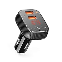 ROAV SmartCharge F2 Bluetooth FM Transmitter, Wireless Audio Adapter and Receiver, Car Charger with Bluetooth, Car Locator, App Support, 2 USB Ports, PowerIQ