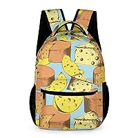 Vintage Cheese Pattern Laptop Backpack Cute Daypack for Camping Shopping Traveling