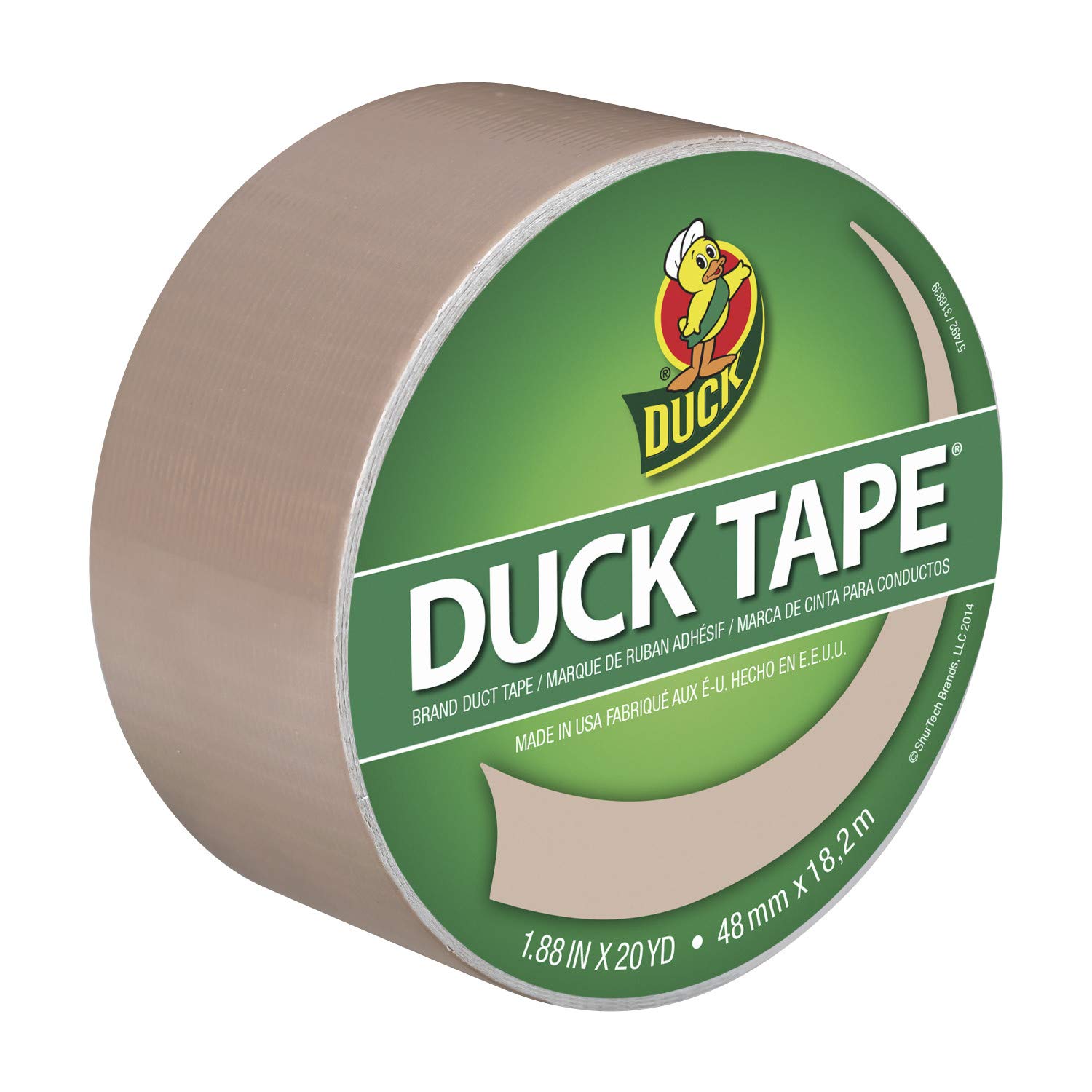 Duck Brand 283264 Color Duct Tape, Single Roll, Beige