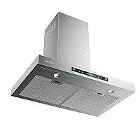 Wall Mount Range Hood, 36 Inch 780 CFM Stainless Steel Kitchen Chimney Vent, 4 Speed Gesture Sensing & Touch Control Switch Panel Exhaust Hood with Dimmable LED lights(A01-36