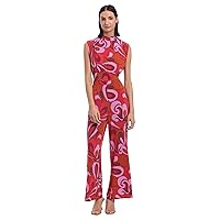 Donna Morgan womens Printed Mock Neck Jumpsuit