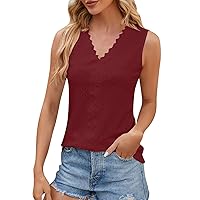 Womens Summer Tops Off-Shoulder Tie Bow Shirts Loose Fit Casual Elegant Lightweight Sleeveless Tank Top T-Shirt