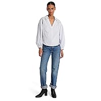 Toga Long Collared Puffed Sleeve Shirt Blouse for Women