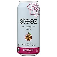 Steaz, Tea Iced Green Unsweetened Passionfruit Organic, 16 Fl Oz