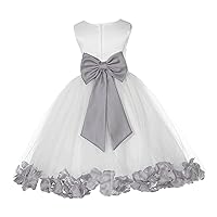 Ivory Flower Girl Dress Silver Royal Blue Purple Gold Pink Maroon Red 814T