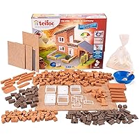 Teifoc Villa with Garage Brick Construction Set, 330+ Building Blocks, Erector Set and STEM Building Toy