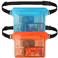 2 Pack Waterproof Pouch Waist Dry Bag Phone Holder for Galaxy S21 Ultra S21 Plus S20 Note 20 Ultra Note 10 Plus Note 9 S10 S9 S8 A10 A31 A51 A71 A32 A52 A72