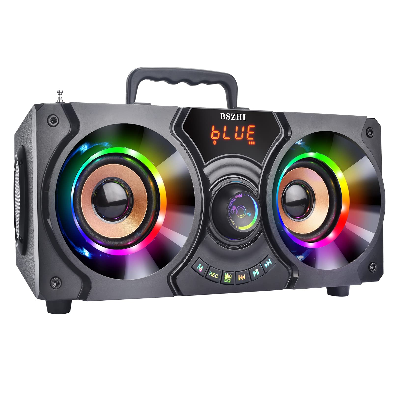 Mua Portable Bluetooth Speakers with Double Subwoofer, 60W Loud Stereo,  Punchy Bass, Outdoor/Indoor Wirless Bluetooth Speakers with Colorful Party  Lights, EQ, Support FM Radio, Remote trên Amazon Mỹ chính hãng 2023 |