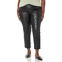 Women's Plus Size Pull-on Ankle Pant with Real Front and Faux Back Pockets