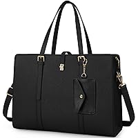 Laptop Bag for Women 15.6 Inch Leather Laptop Tote Bag Waterproof Womens Work Shoulder Bag Professional Computer Briefcase Business Office Bag Large Capacity Fashion Handbag