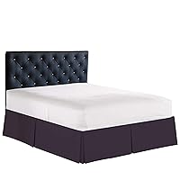 Elegant Comfort 1500 Premier Wrinkle & Fade Resistant Hotel Quality Bed Skirt/Dust Ruffle - Pleated Tailored 14inch Drop, King, Eggplant-Purple