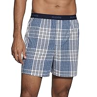 Hanes Ultimate Men's 5-Pack Yarn Dye Exposed Waistband Boxer-(Colors May Vary)