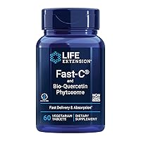 Fast-C & Bio-Quercetin Phytosome – Fast Delivery & Absorption Vitamin C Supplement for Optimum Immune Support – Gluten-Free, Non-GMO, Vegetarian – 60 Tablets