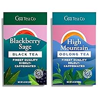 Gya Tea Co Blackberry Sage Black Tea & High Mountain Oolong Tea Set - Natural Loose Leaf Tea with No Artificial Ingredients - Brew As Hot Or Iced Tea