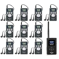 Retekess FT11 FM Transmitter, Portable FM Broadcast Transmitter with MIC and 10 PR13 FM Radio Receiver, for Church, Drive-in Movie, Parking Lot