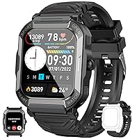 Smart Watch for Men Fitness Tracker: (Make/Answer Call) Bluetooth Military Smartwatch for Android Phones iPhone Waterproof Outdoor Tactical Digital Sport Run Watches Blood Heart Rate Monitor