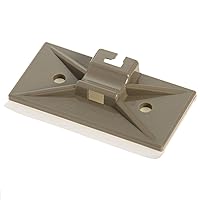 Panduit SMS-A-C14 Snap-In Cable Tie Mount, Mechanically Applied, Pre-Installed Adhesive, Rubber Mounting Method, Gray (Pack of 100)