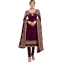 Stylish Women's Wear Designer Heavy Embroidery Work Ready To Wear Straight Churidar Suits