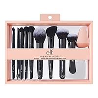 e.l.f. Ten Out Of Ten Brush Set, 10 Piece Brush Kit, Brushes For Face Makeup, Eyes, Brows & More, Made With Synthetic Bristles, Vegan & Cruelty-Free