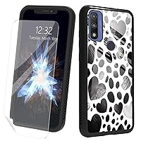 for Motorola Moto G Pure Case with Screen Protector, Tempered Glass Back Shell Cool Pattern Backgrounds Soft TPU Anti-Skid Case for Moto G Pure 2021 6.5