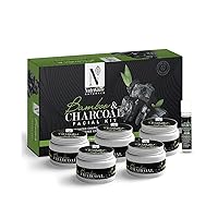 NUTRIGLOW Natural's Bamboo & Activated Charcoal Facial Kit For Brighter Skin, Deep Pore Cleansing Acne Prone Oily Skin & Blackheads Removal, All Skin types (8.8 Oz + 0.3 Fl Oz)