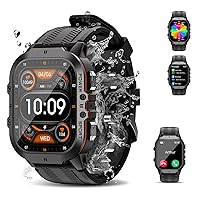 OUKITEL BT20 Military Smartwatch for Men, 5 ATM Waterproof, 1.96 Inch AMOLED Outdoor Rugged Smartwatch, Fitness Watch, 100+ Sports Modes, for iOS Android, Orange
