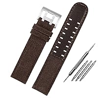 for Hamilton Khaki Field Watch h760250/h77616533/h70605963 H68201993 Watch Strap Genuine Leather Nylon Men Watch Band 20mm 22mm (Color : Brown Silver Clasp, Size : 20mm)