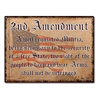 2nd Amendment, 11.5 x 15.5 Inch Aluminum Sign, Patriotic Americana Decor for Gun Owners, Firing Ranges, Veteran, Law Enforcement, NRA Member Gifts 1216-RK3111
