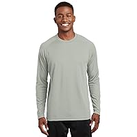 Sport-Tek Dry Zone Long Sleeve Raglan T-Shirt L Silver