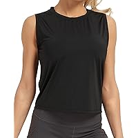 Stelle Women's Workout Tops Sleeveless Yoga Tank Tops Running Gym Crop Tops