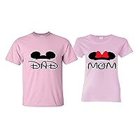 DAD and MOM Matching Couple Shirts - DAD and MOM for The Couples (Priced for 1 Shirt)
