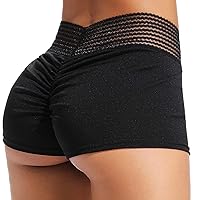 Women's High Waisted Workout Scrunch Bottom Shorts Pants Ruched Yoga Shorts Butt Lift Trousers