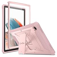 Fintie Shockproof Case for Samsung Galaxy Tab A8 10.5 Inch 2022 Model (SM-X200/X205/X207), Tuatara Rugged Unibody Hybrid Full Protective Bumper Kickstand Cover w/Built-in Screen Protector, Rose Gold