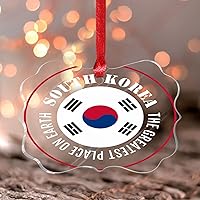 Christmas Ornaments 2023 The Greatest Place on Earth South Korea Acrylic Christmas Ornaments State Flag Travel Sports Souvenir Global World Flag Travel Trip Keepsake Tree Decoration Stocking Name Tag