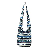 Crossbody Bags for Women Canvas Hippie Hobo Bags Large Shoulder Bag Retro Sling Cross Body Handmade Handbags