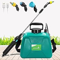 1.35 Gallon/5L Battery Powered Sprayer, Electric Sprayer with USB Rechargeable Handle, Portable Garden Sprayer with 23.6