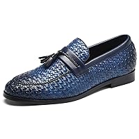 Loafers Men Fashion Woven Dress Driving Flats Slip on Moccasins Casual Shoes
