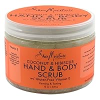 Shea Moisture Hand & Body 12 Ounce Scrub Jar Coconut & Hibiscus (354ml) (3 Pack)